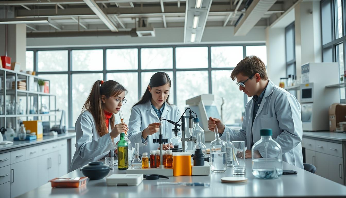 Student using a study guide to organize academic notes